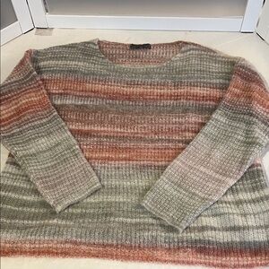 Elsamanda grey multi striped sweater Italy from a wool alpaca mohair blend L